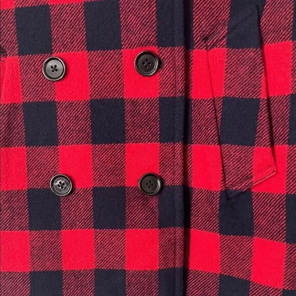Like New! J. Crew Wool Blend Buffalo Check Peacoat Red and Blue in Size 2 - Picture 6 of 16